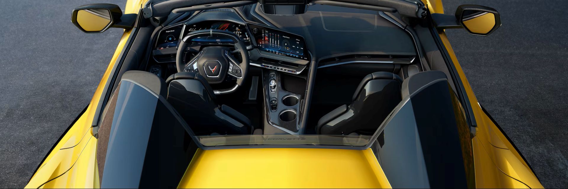 bird's eye view of Chevrolet Corvette Stingray cabin