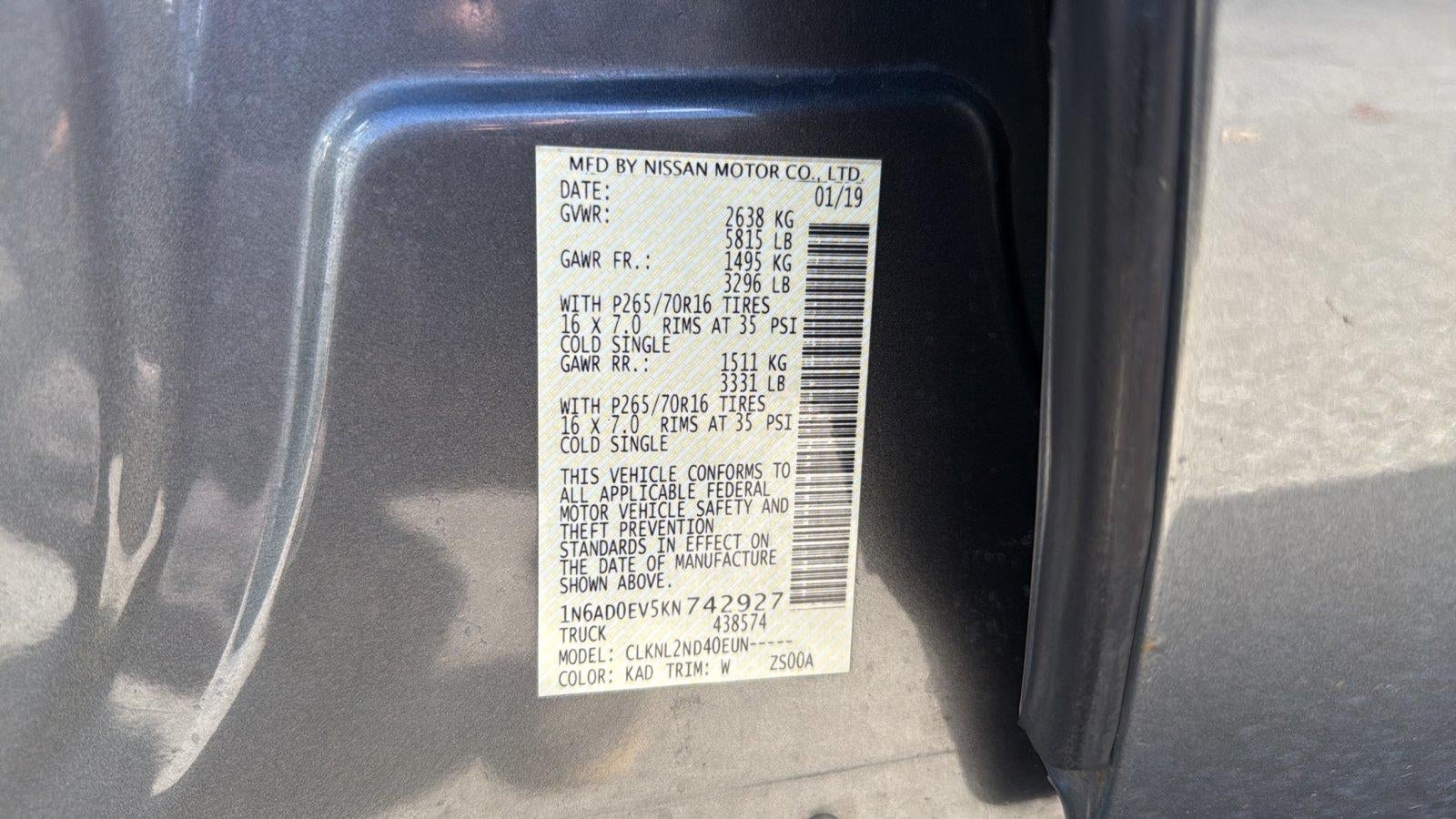 2019 Nissan Frontier SV