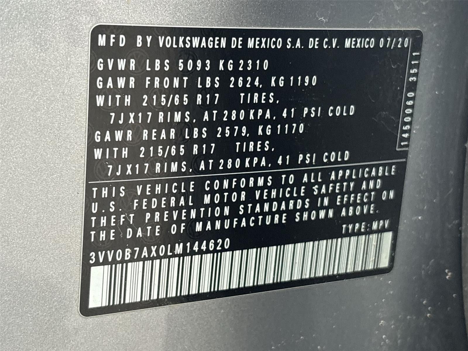 2020 Volkswagen Tiguan 2.0T S