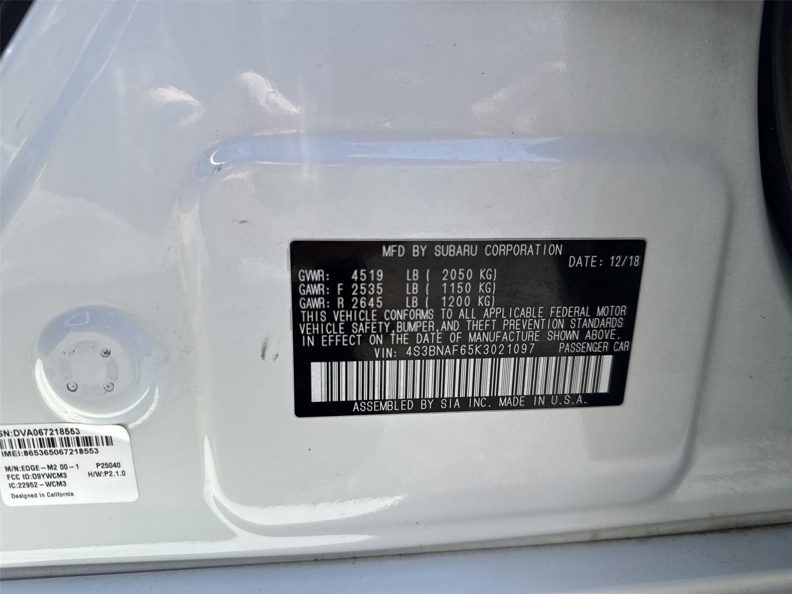 2019 Subaru Legacy 2.5i Premium
